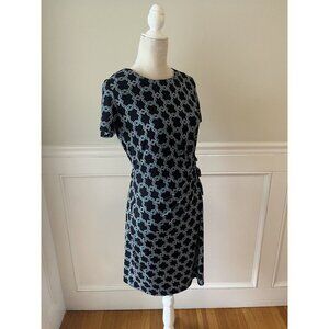 Nine West Blue & Black Print Tie-Side Jersey Dress 4